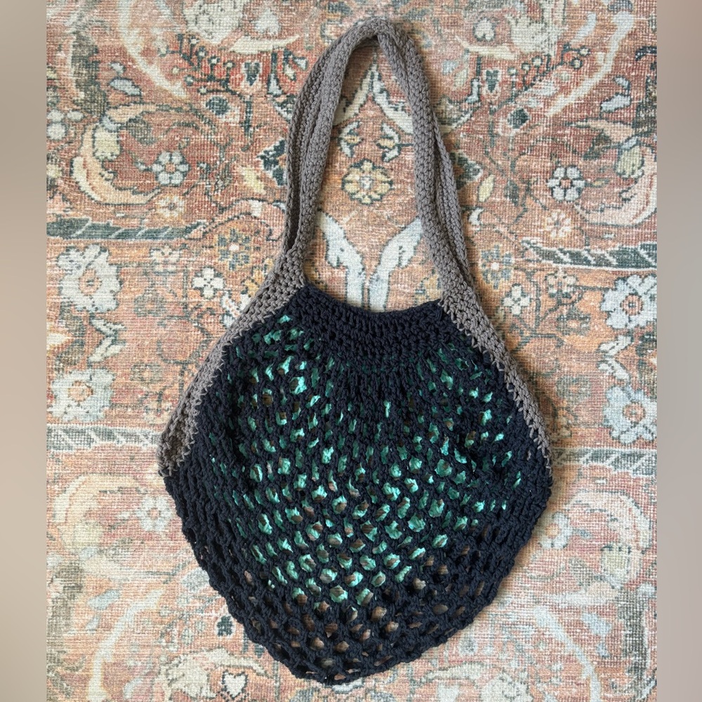 🌿🦋 French Market Multicolor Crochet Tote Bag • New - Picture 3 of 5